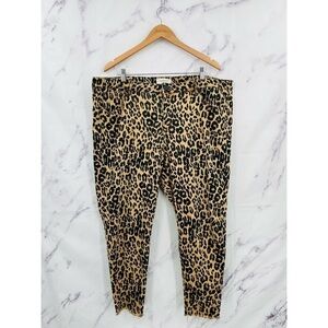 G020 Lane Bryant High Rise Cheetah Print Skinny Jeans
